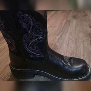 Ariat Black and Purple Ankle Boots